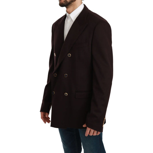 Dolce & Gabbana Elegant Bordeaux Taormina Cashmere Blazer Dolce & Gabbana Black