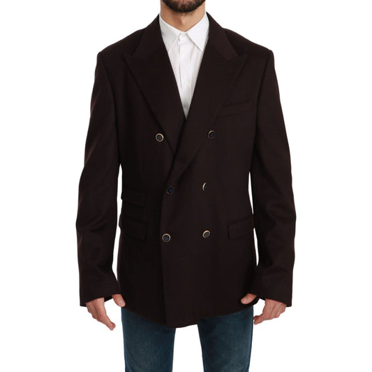 Dolce & Gabbana Elegant Bordeaux Taormina Cashmere Blazer Dolce & Gabbana Black