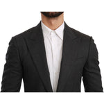 Dolce & Gabbana Gray NAPOLI Slim Fit Jacket Wool Blazer