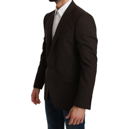 Dolce & Gabbana Elegant Brown Virgin Wool Martini Blazer Dolce & Gabbana Black