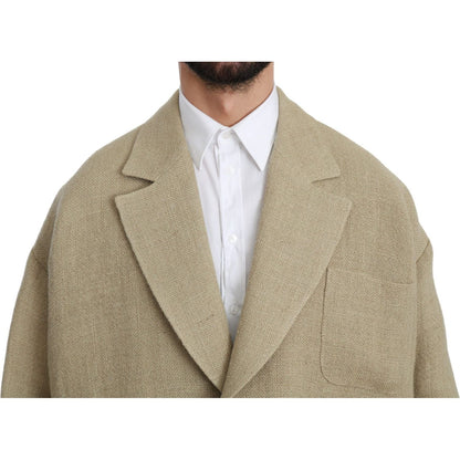 Dolce & Gabbana Beige Jacket Coat 100% Jute Blazer Coat