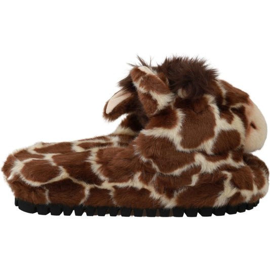Dolce & Gabbana Elegant Giraffe Pattern Slides for Sophisticated Comfort Dolce & Gabbana Dark Slate Gray