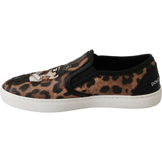 Dolce & Gabbana Chic Leopard Print Loafers for Elegant Comfort Dolce & Gabbana Gray