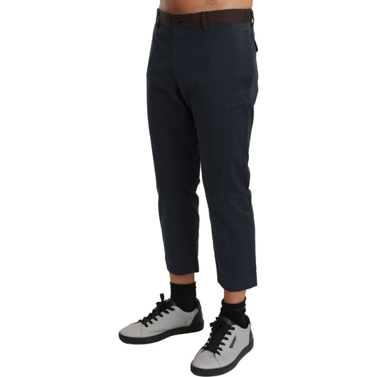 Dolce & Gabbana Chic Cropped Stripe Casual Pants Dolce & Gabbana Black