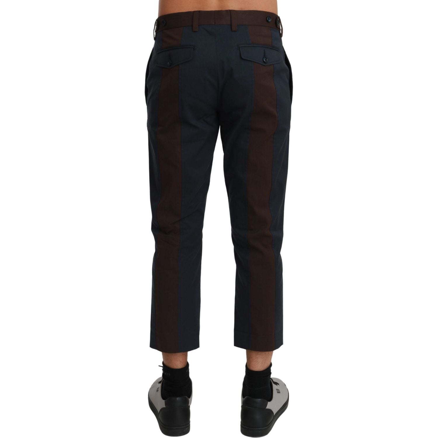 Dolce & Gabbana Brown Stripes Cropped Trousers Pants