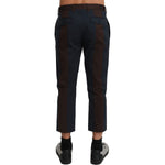 Dolce & Gabbana Brown Stripes Cropped Trousers Pants