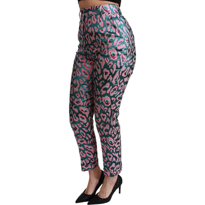 Dolce & Gabbana Multicolor Patterned Cropped High Waist Pants