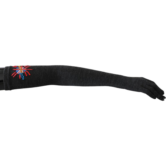 Dolce & Gabbana Elegant Elbow Length Woolen Gloves Dolce & Gabbana Black