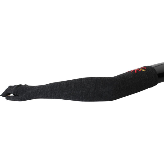 Dolce & Gabbana Elegant Elbow Length Woolen Gloves Dolce & Gabbana Dark Slate Gray