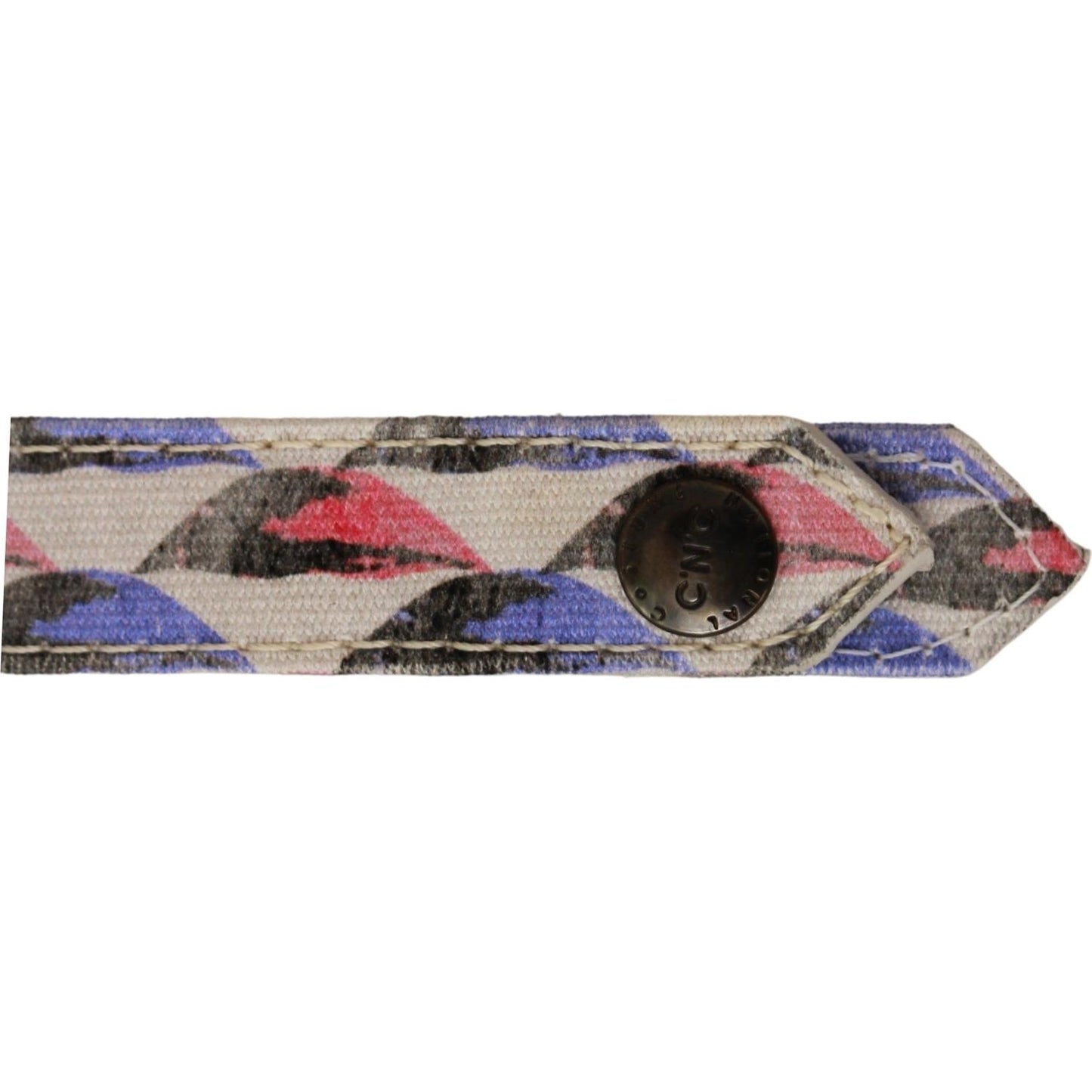 Costume National White Ring Branded Textile Keychain