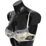 Ermanno Scervino Beige Gray Lace Balconcino Bra Underwear