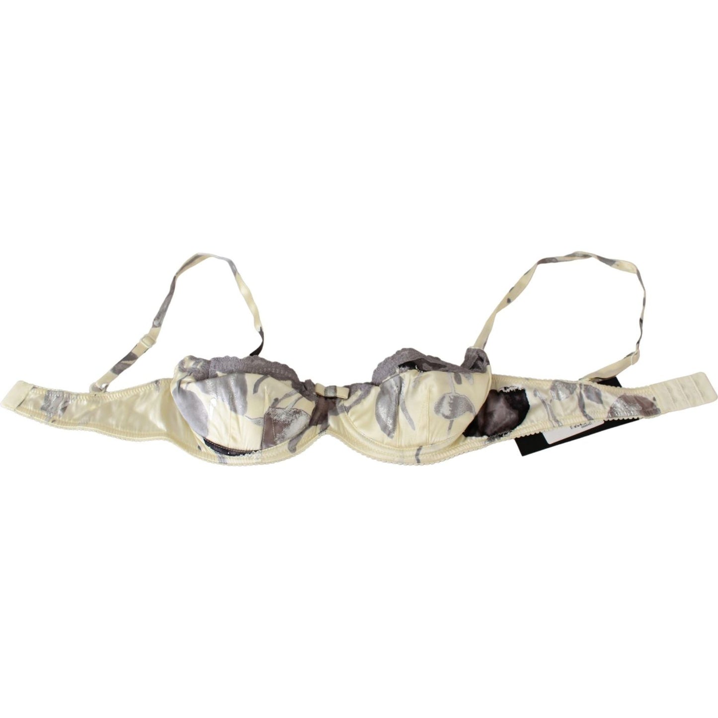 Ermanno Scervino Beige Gray Lace Balconcino Bra Underwear