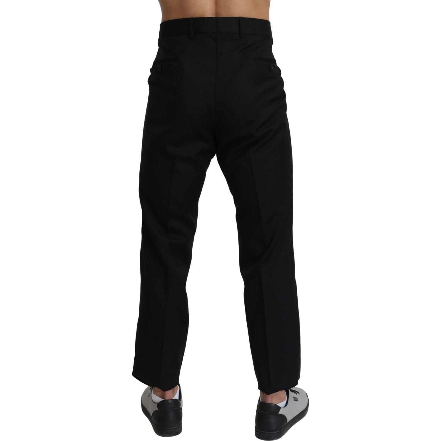 Dolce & Gabbana Black Cotton Wool Formal Dress Pants