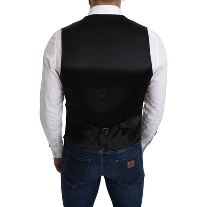 Dolce & Gabbana Gray 100% Silk Formal Coat Vest