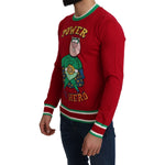 Dolce & Gabbana Red Wool Silk Pig of the Year Sweater