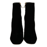 Dolce & Gabbana Black Velvet Crystal Square Heels Shoes