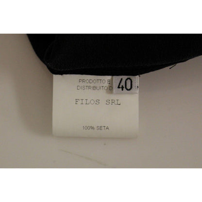 FILOS Black Bronze Silk Sleeveless Above Sheath Dress