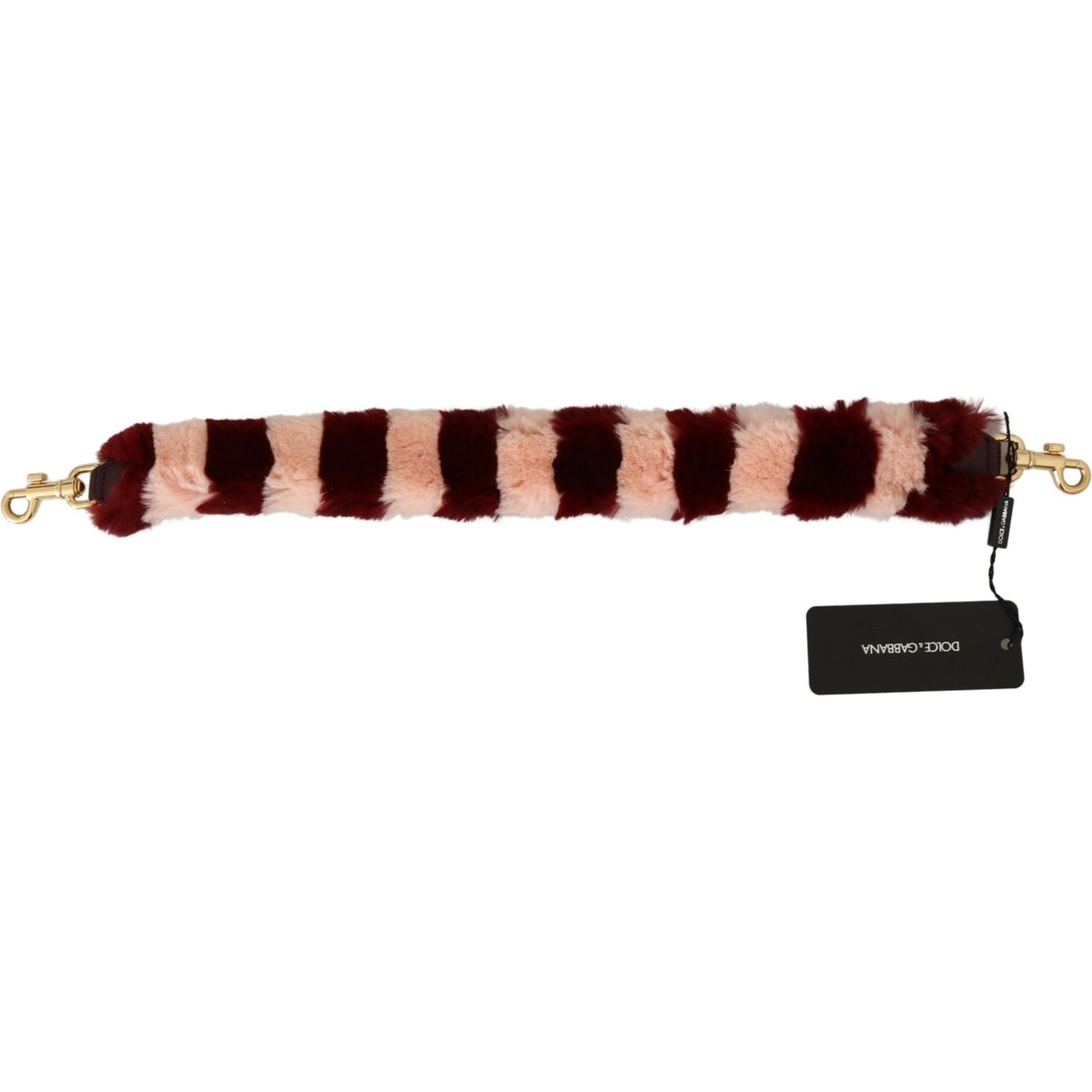 Dolce & Gabbana Pink Red Lapin Fur Accessory Shoulder Strap