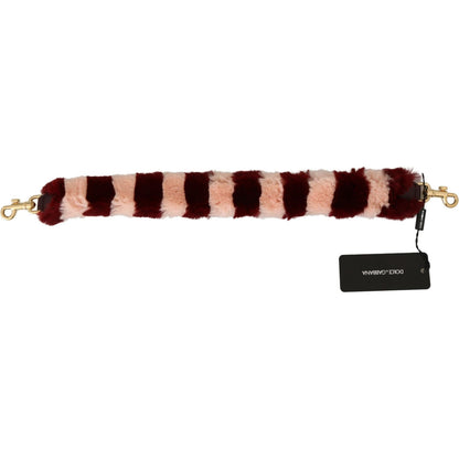 Dolce & Gabbana Pink Red Lapin Fur Accessory Shoulder Strap