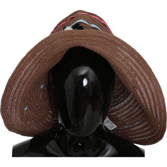 Dolce & Gabbana Elegant Floppy Straw Hat with Floral Accents Hat Dolce & Gabbana Black
