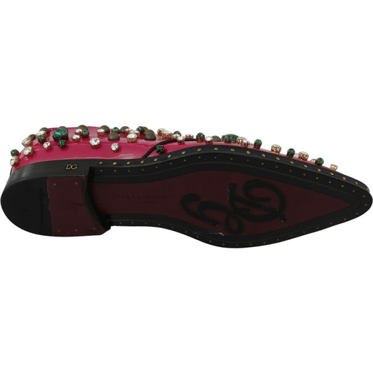Dolce & Gabbana Fuchsia Pink Crystal Patent Flats Dolce & Gabbana Black