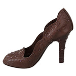 Dolce & Gabbana Brown Floral Crystal Heels CINDERELLA Shoes