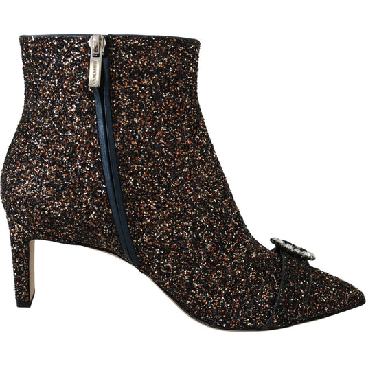Jimmy Choo Amethyst Mix Hanover Heeled Glitter Boots Jimmy Choo Black