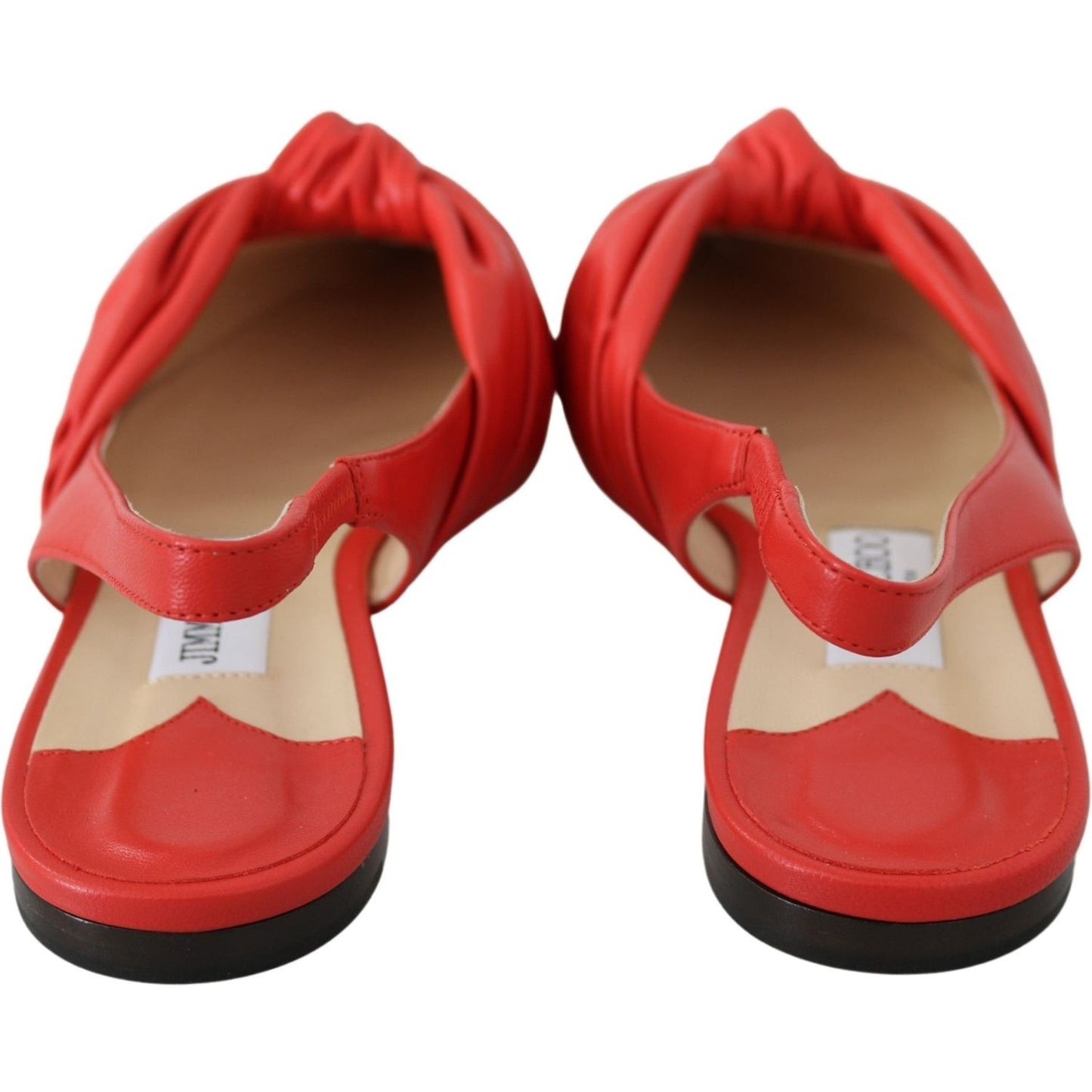 Jimmy Choo Chic Red Pointed Toe Leather Flats Shoes