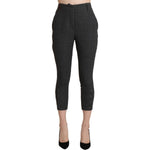 Ermanno Scervino Gray High Waist Capri Cropped Cotton Pants PAN71137-38
