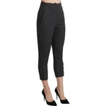 Ermanno Scervino Gray High Waist Capri Cropped Cotton Pants PAN71137-38