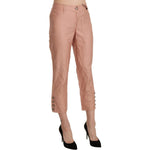Ermanno Scervino Cotton Pink High Waist Cropped Trouser Pants