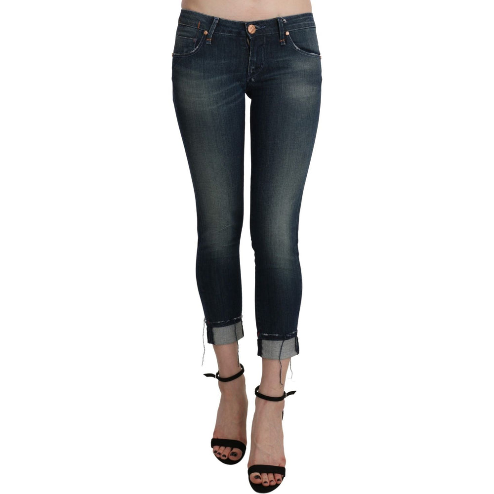 Acht Blue Washed Low Waist Skinny Cropped Denim pant Jeans & Pants