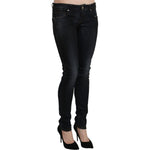 Acht Blue Washed Low Waist Skinny Denim Slim Trouser