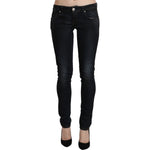 Acht Blue Washed Low Waist Skinny Denim Slim Trouser