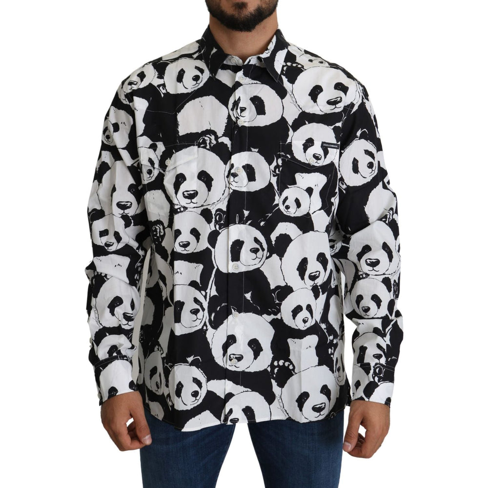Dolce & Gabbana Black Panda Mens Casual 100% Cotton Shirt TSH5189-37