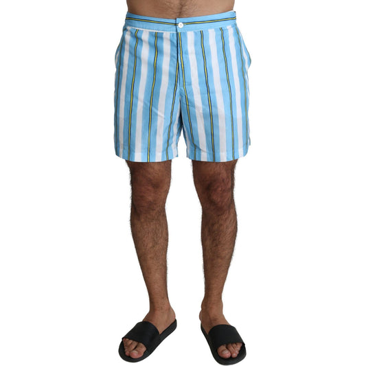 Dolce & Gabbana Striped Elegance Swim Shorts Dolce & Gabbana Dark Olive Green