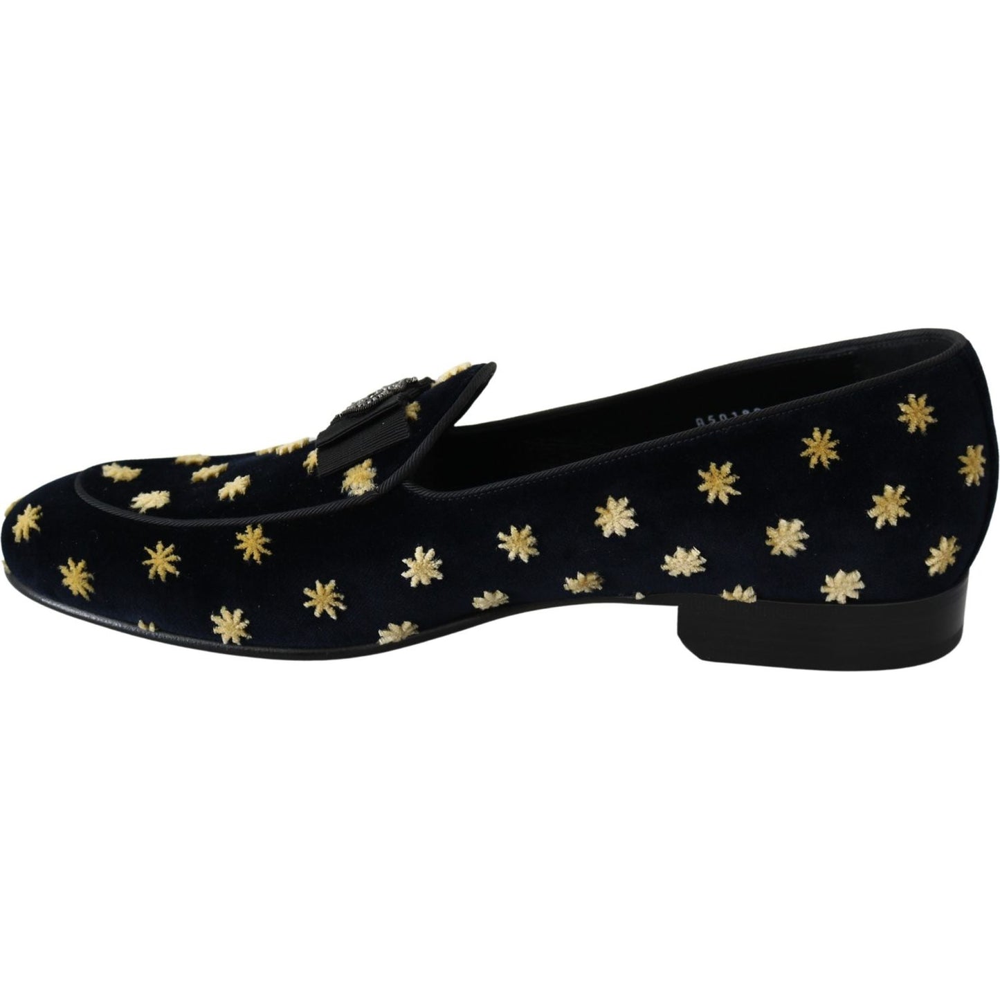 Dolce & Gabbana Blue Velvet Crown Slippers Loafers Shoes MV3485-39