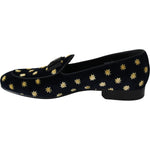 Dolce & Gabbana Blue Velvet Crown Slippers Loafers Shoes MV3485-39