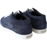 Jimmy Choo Chic Slip-On Blue Denim Suede Sneakers 194611084372