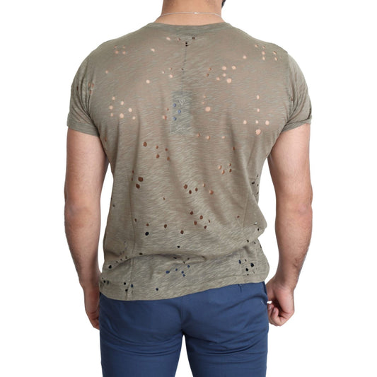 Guess Chic Brown Cotton Stretch Tee Guess Rosy Brown