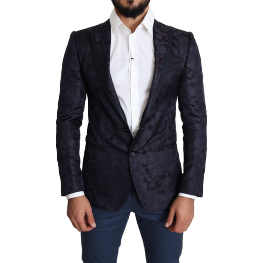 Dolce & Gabbana Elegant Silk Blend Martini Blazer in Blue Dolce & Gabbana Dark Slate Gray