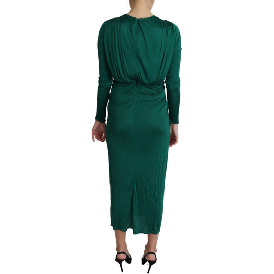 Dolce & Gabbana Emerald Elegance Bodycon Midi Dress Dolce & Gabbana Dark Slate Gray