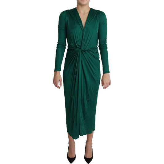 Dolce & Gabbana Emerald Elegance Bodycon Midi Dress Dolce & Gabbana Dark Slate Gray