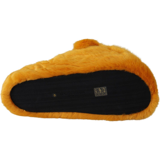 Dolce & Gabbana Sunshine Yellow Lion Slippers Dolce & Gabbana Chocolate
