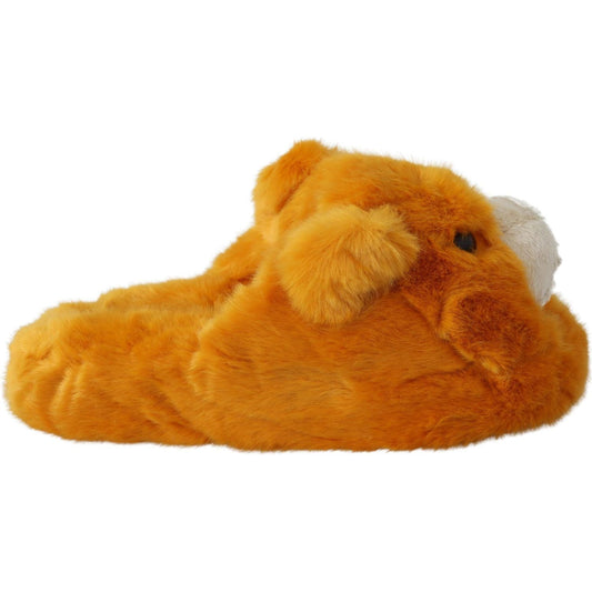 Dolce & Gabbana Sunshine Yellow Lion Slippers Dolce & Gabbana Chocolate