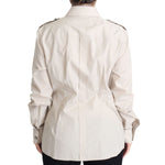 Dolce & Gabbana Beige Poplin Safari Fitted Pocket Shirt Top
