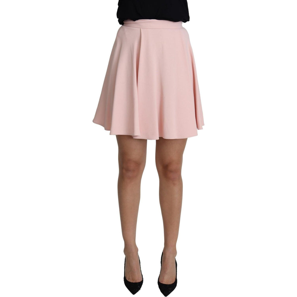 Dolce & Gabbana Pink Tuck Pleat Flare A-line Mini Rayon