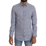 Dolce & Gabbana Gray Dotted Semi Fitted Formal SICILIA Shirt