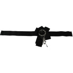 Dolce & Gabbana Black Crystal Brooch Wide Wai SATORIA Belt