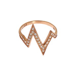Nialaya Pink Gold 925 Silver Womens Clear Ring Ring